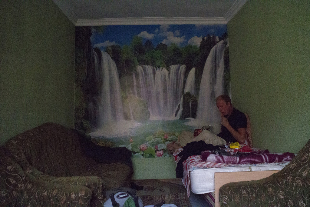 This lush motel also included our own personal waterfall. A man could suffocate in such luxury.
